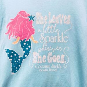 A close up of the back of a shirt with a mermaid