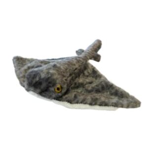 A stuffed animal of an airplane with a propeller.