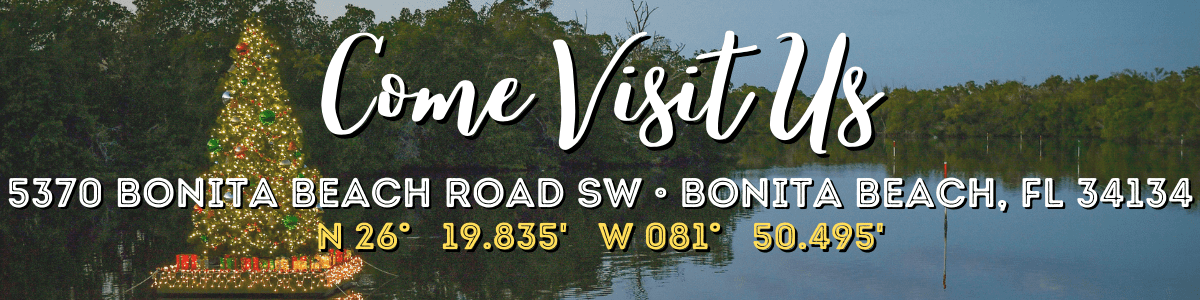 A banner with the words " one visit " on it.