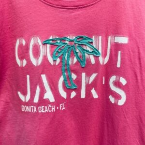 A close up of the palm tree on a t-shirt