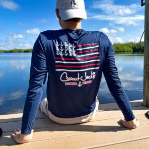 A man sitting on the dock of a boat.