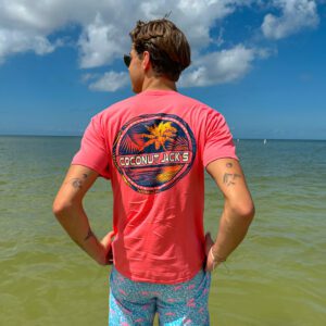 A man standing in the water at the beach